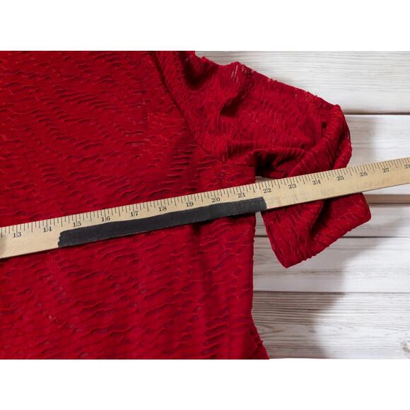 New $69 Multiples Missy Americana PLus Size XL 2 Pc Brick Rusty Red Layered Tops - Picture 9 of 12